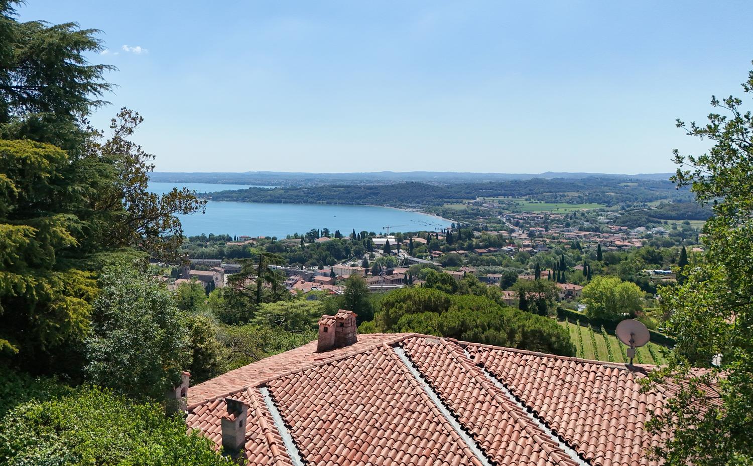 The view from the villa over Padenghe and the bay of Lake Garda